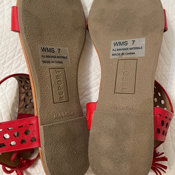 Stitch Fix Report Genna Sandals Women’s Red Cutout & Tie Back Size 7 - Picture 7 of 9